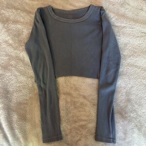 Brandy Melville Blue Long Sleeve Crop Top
